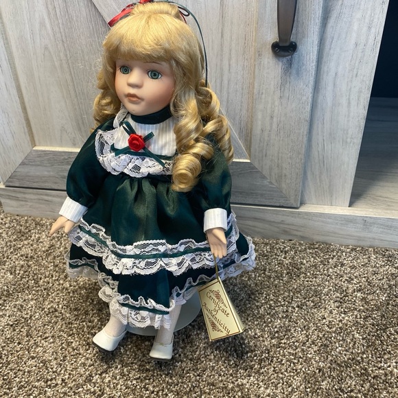 Soft Expressions 12” Genuine Fine Bisque Porcelain Doll Christmas - Picture 5 of 11